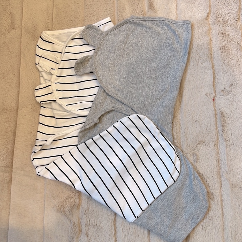 Set of 3. 2 Long sleep sack swaddle and 1 sleep sack. bundle of 3. Cotton Medium